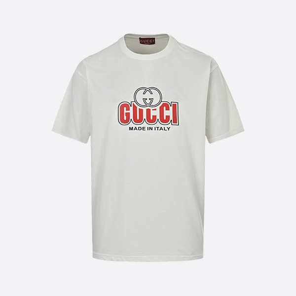 Gucci 25ss Silicone Lettering Printed Short Sleeve