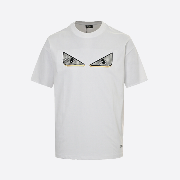 Fendi 25ss old flower patchwork devil eye embroidered short sleeve
