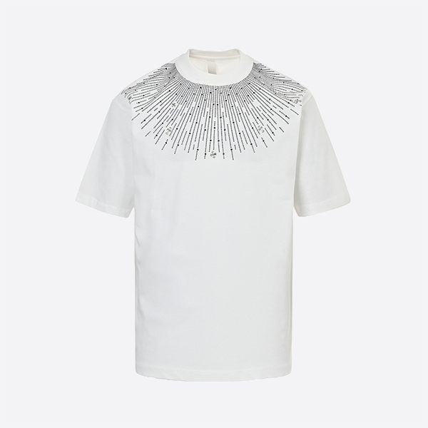 Chrome Hearts 25ss shooting star hot diamond metal logo short sleeve