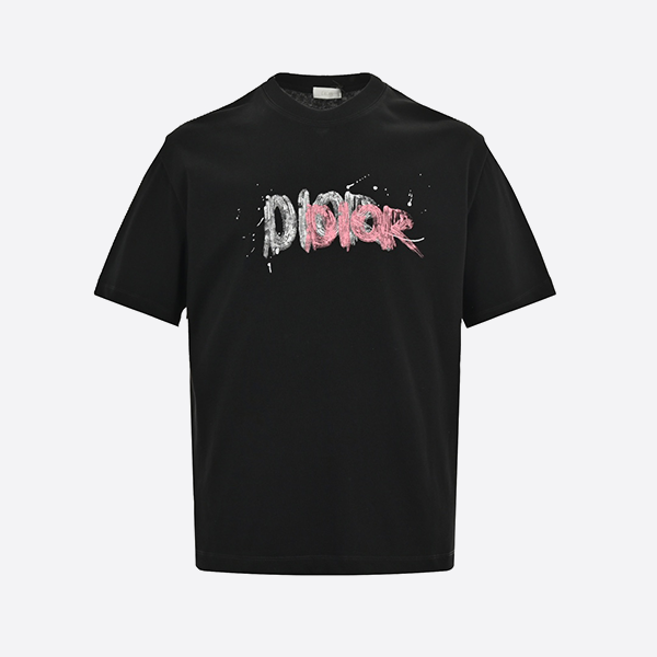Dior 24ss hand-painted graffiti letter print short sleeve