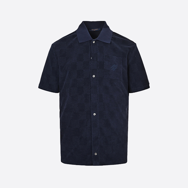 ルイ・ヴィトン 25SS チェック柄テリー半袖シャツ