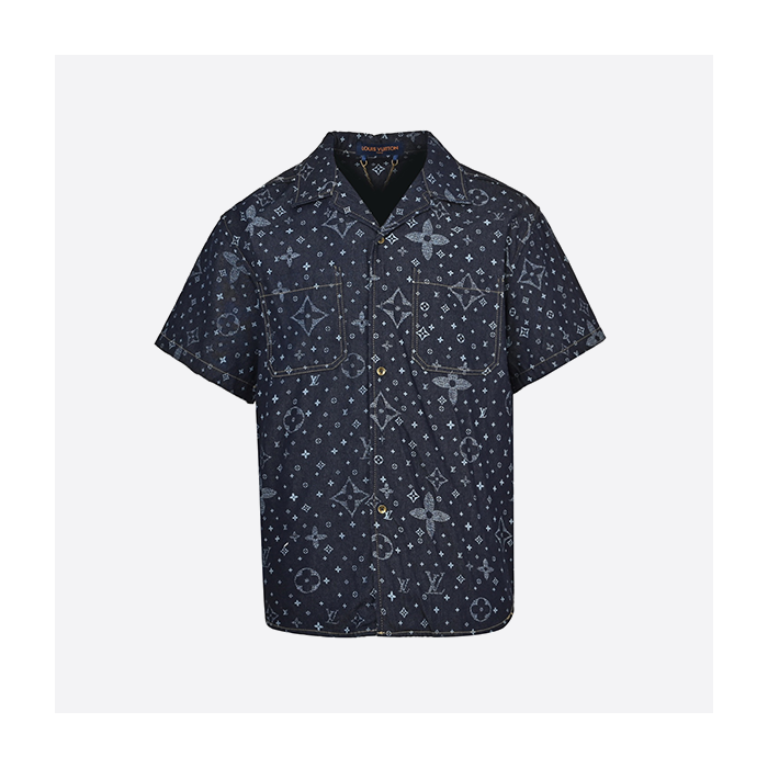 ルイ・ヴィトン 25SS モノグラムプリントデニム半袖シャツ
