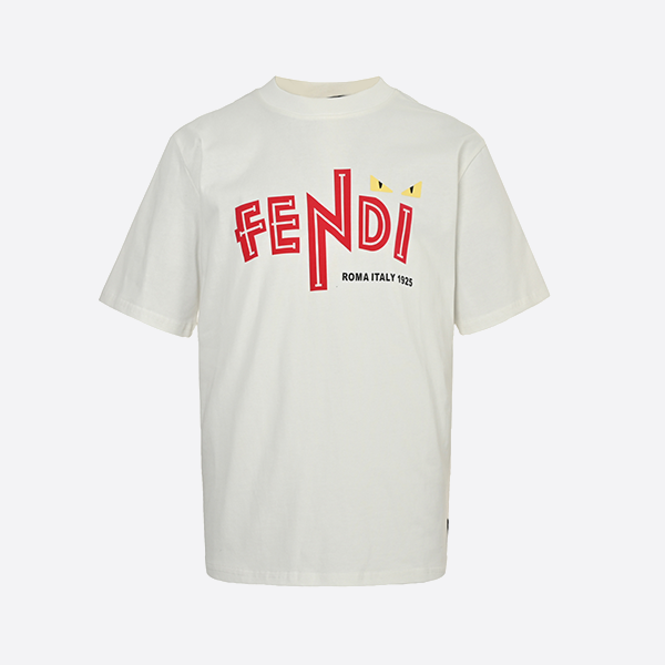 フェンディ 25SS フロック加工 レターアイプリント 半袖