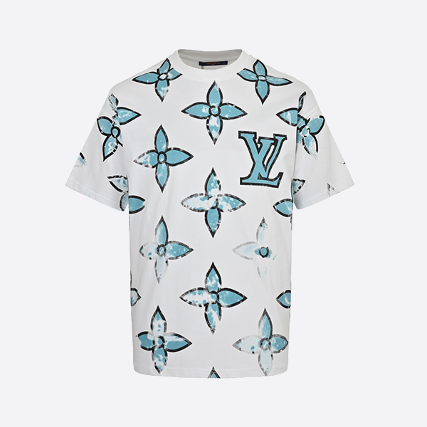 Louis Vuitton 25ss full print four-leaf clover rendering short sleeve