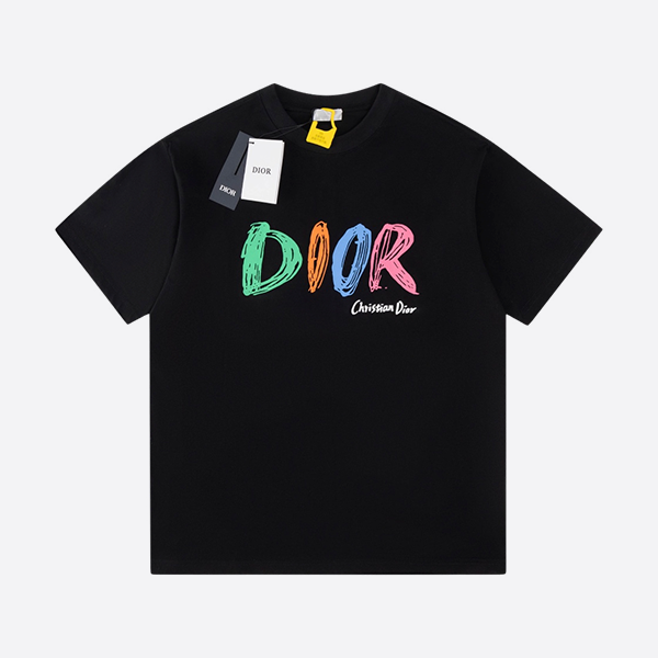 Dior 25SS spring and summer new color printed letter short-sleeved T-shirt