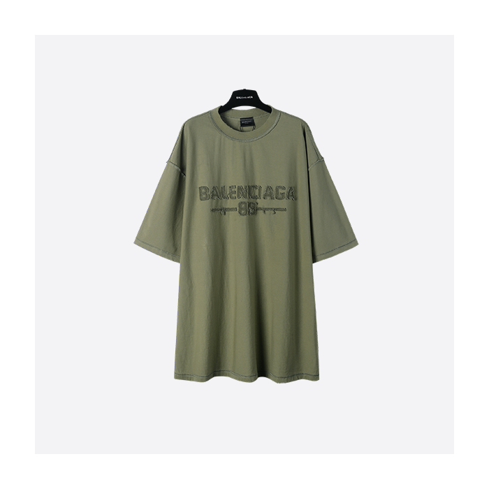 Balenciaga 25ss patch embroidered short sleeve